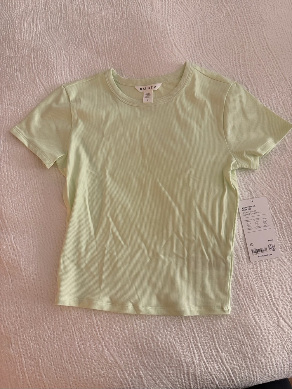 NWT Athleta Ribbed Crewneck Tee